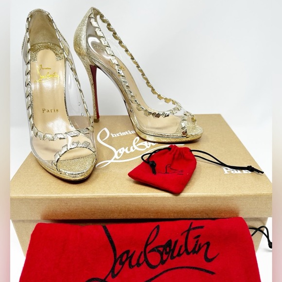 Christian Louboutin Shoes - Christian Louboutin Hargaret 120 Specchio Vintage PVC Heels Pumps